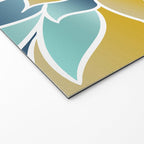 Modern, Floral Prints, Yellow, Blue and Teal Welcome Mat Gallery Image 2