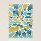 Modern, Floral Prints, Yellow, Blue and Teal Stationery Card Gallery Image 2