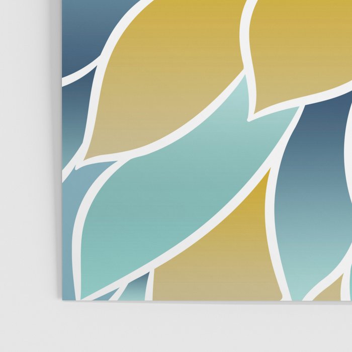 Modern, Floral Prints, Yellow, Blue and Teal Poster Gallery Image 3