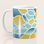 Modern, Floral Prints, Yellow, Blue and Teal Coffee Mug Gallery Image 3