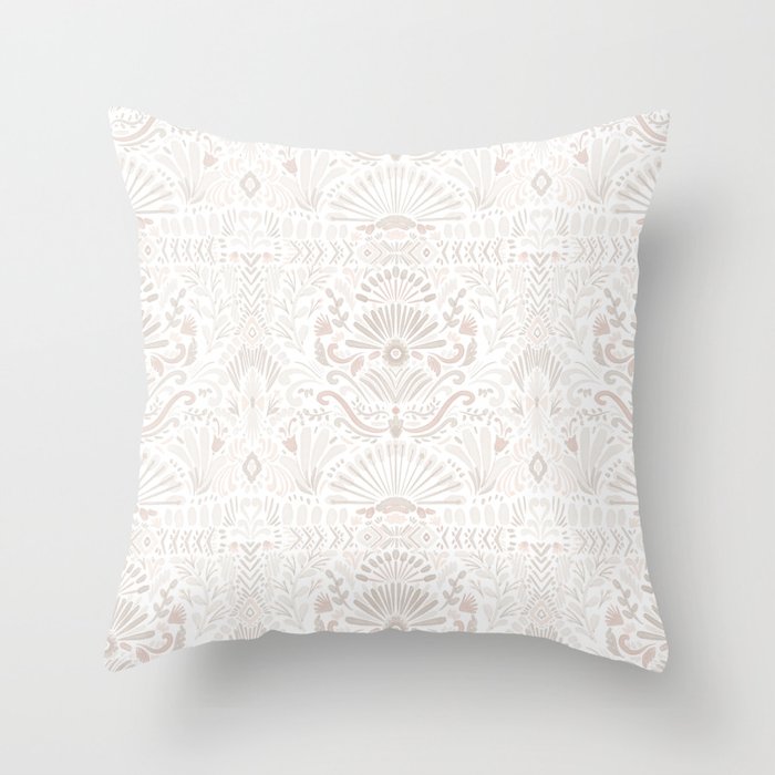 Boho Watercolor Geometric - Neutral Throw Pillow Gallery Image 1