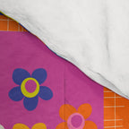 Retro Flower Patch Cute & Colorful Pattern on Orange Comforter Gallery Image 4