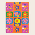 Retro Flower Patch Cute & Colorful Pattern on Orange Notebook Gallery Image 4