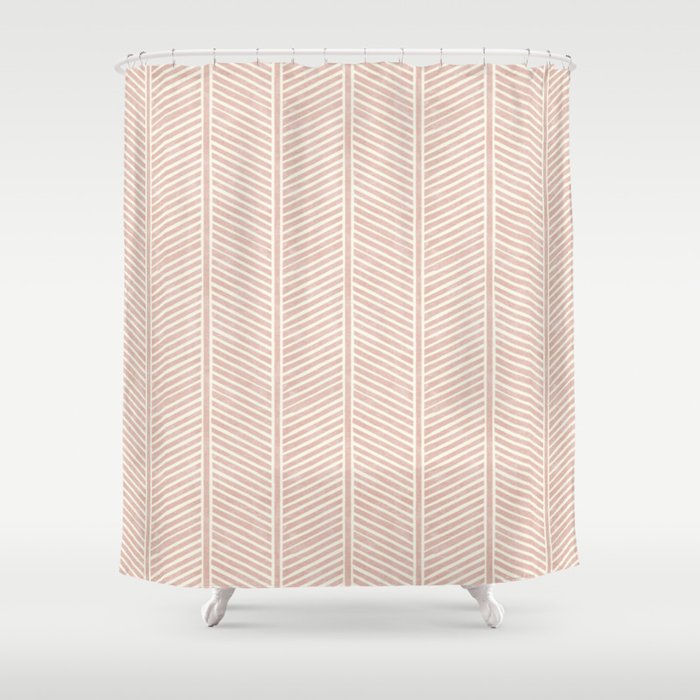 Organic Chevron in Rose Shower Curtain Gallery Image 1