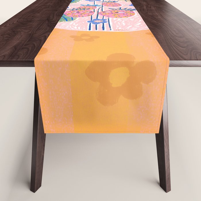 Sweet Strawberry Plant Friends in Peach & Orange Table Runner Gallery Image 1