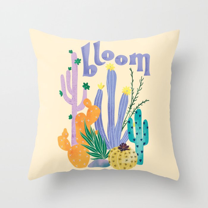 Cactus Blooms Throw Pillow Gallery Image 6