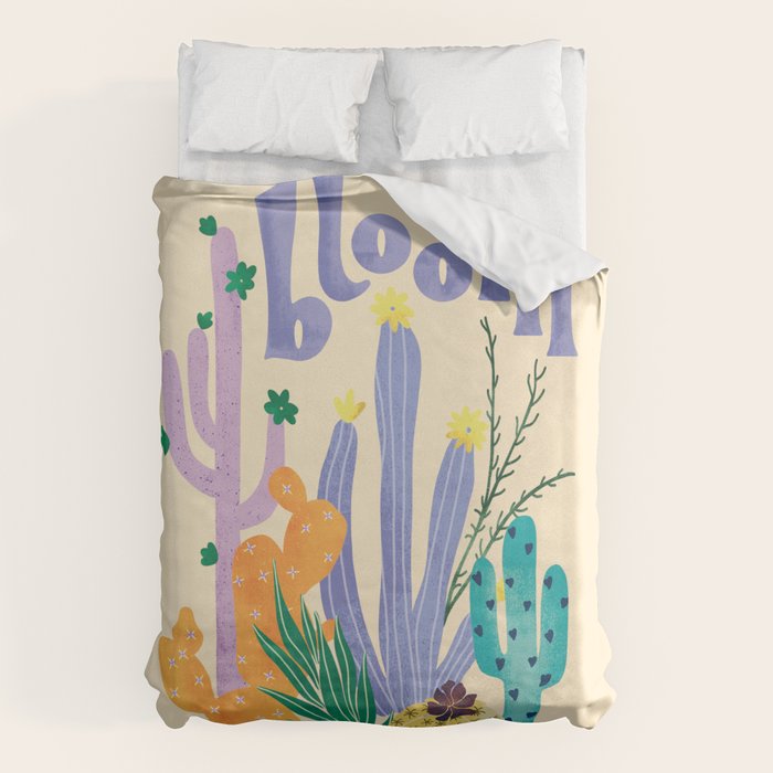 Cactus Blooms Duvet Cover