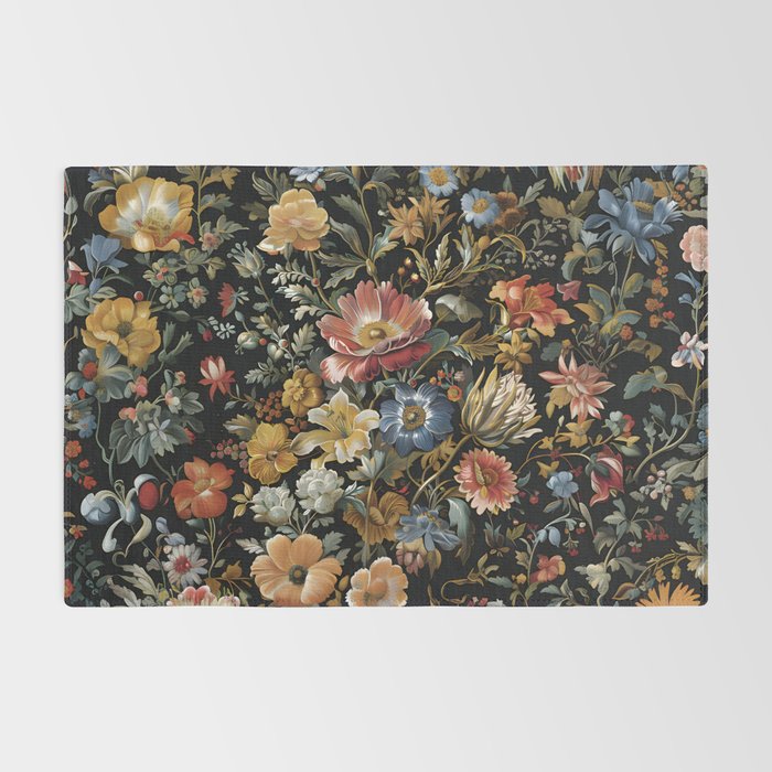 Countryside Bloom Ethereal Dark Floral Rug Gallery Image 2