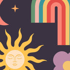 Minimal geometric abstraction Rainbow, Flower, Sun and Moon  Coffee Mug Gallery Image 2