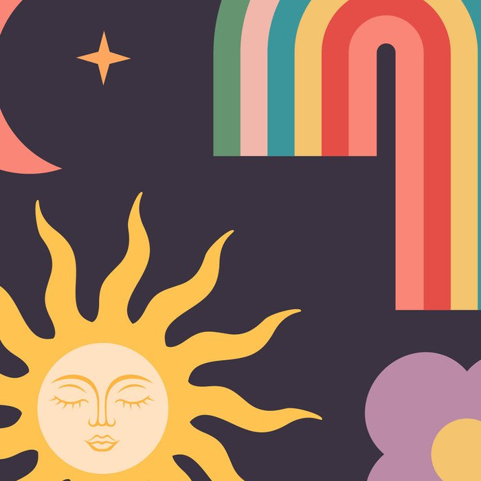 Minimal geometric abstraction Rainbow, Flower, Sun and Moon  Coffee Mug Gallery Image 2