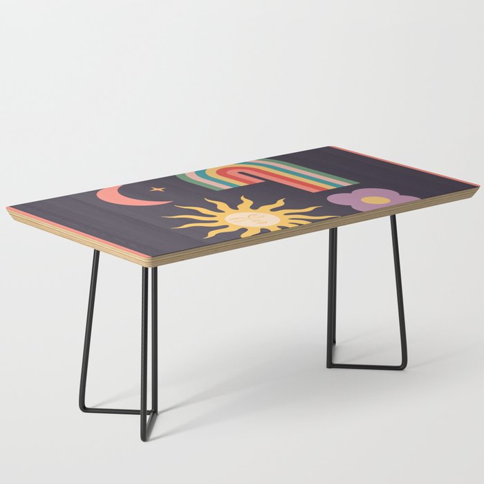 Minimal geometric abstraction Rainbow, Flower, Sun and Moon  Coffee Table Gallery Image 1