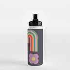 Minimal geometric abstraction Rainbow, Flower, Sun and Moon  Water Bottle Gallery Image 2