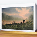 The Fly Fisherman With His Loyal Friend Wall Mural Gallery Image 2