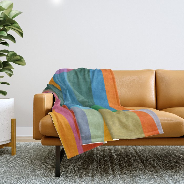 Colorful Bright Vibrant Modern Abstract Artwork Throw Blanket Gallery Image 1