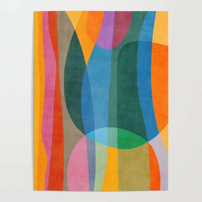 Colorful Bright Vibrant Modern Abstract Artwork Poster Gallery Image 4