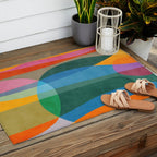 Colorful Bright Vibrant Modern Abstract Artwork Outdoor Rug Gallery Image 2