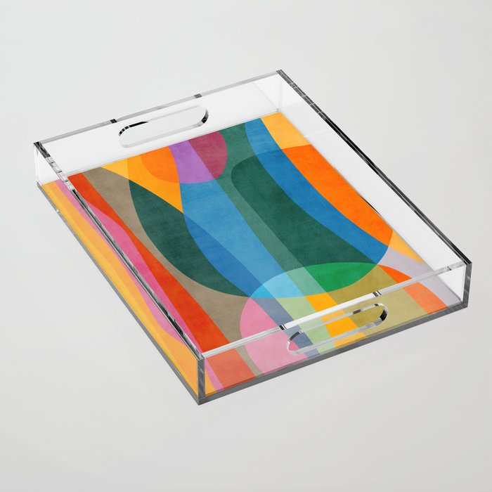 Colorful Bright Vibrant Modern Abstract Artwork Acrylic Tray Gallery Image 1