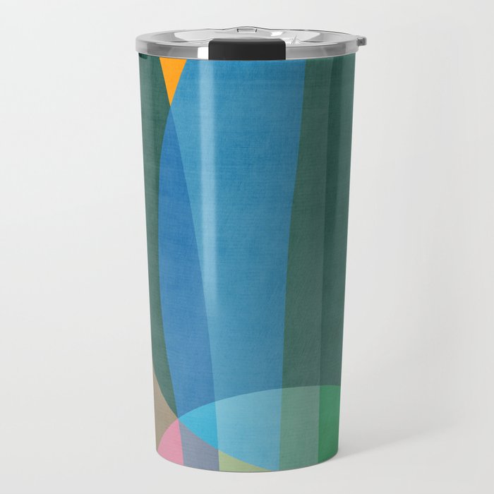 Colorful Bright Vibrant Modern Abstract Artwork Travel Mug Gallery Image 1