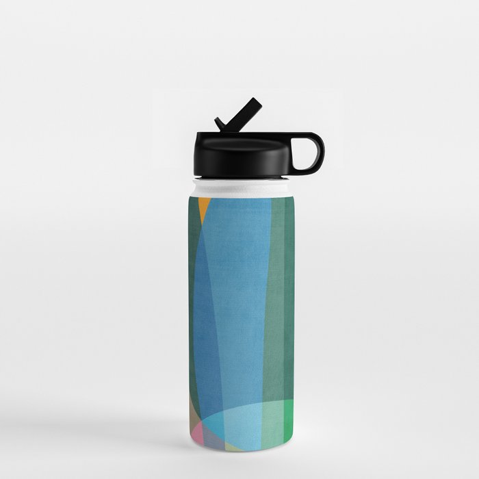 Colorful Bright Vibrant Modern Abstract Artwork Water Bottle Gallery Image 1