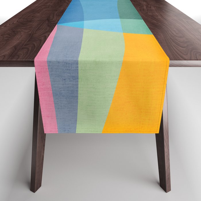 Colorful Bright Vibrant Modern Abstract Artwork Table Runner Gallery Image 1