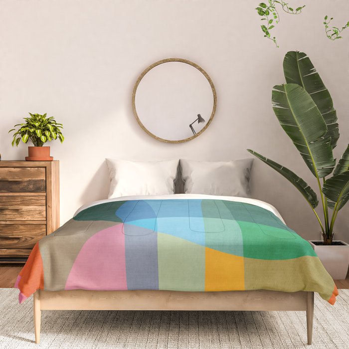 Colorful Bright Vibrant Modern Abstract Artwork Comforter Gallery Image 3