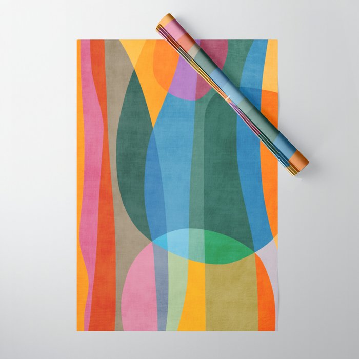 Colorful Bright Vibrant Modern Abstract Artwork Wrapping Paper Gallery Image 1
