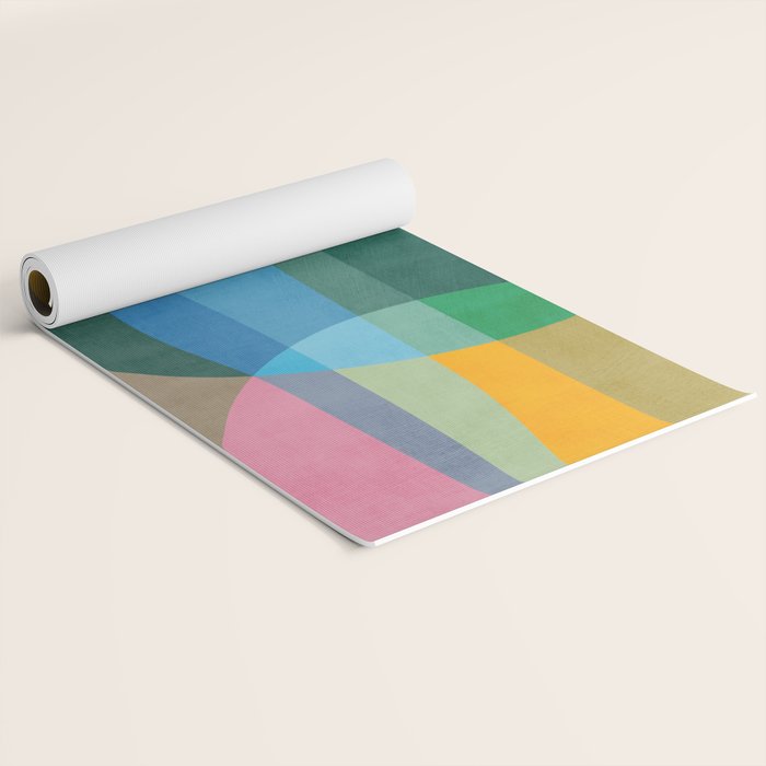 Colorful Bright Vibrant Modern Abstract Artwork Yoga Mat Gallery Image 2
