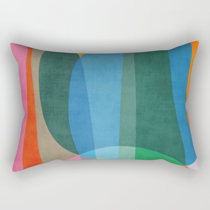 Colorful Bright Vibrant Modern Abstract Artwork Rectangular Pillow Gallery Image 2