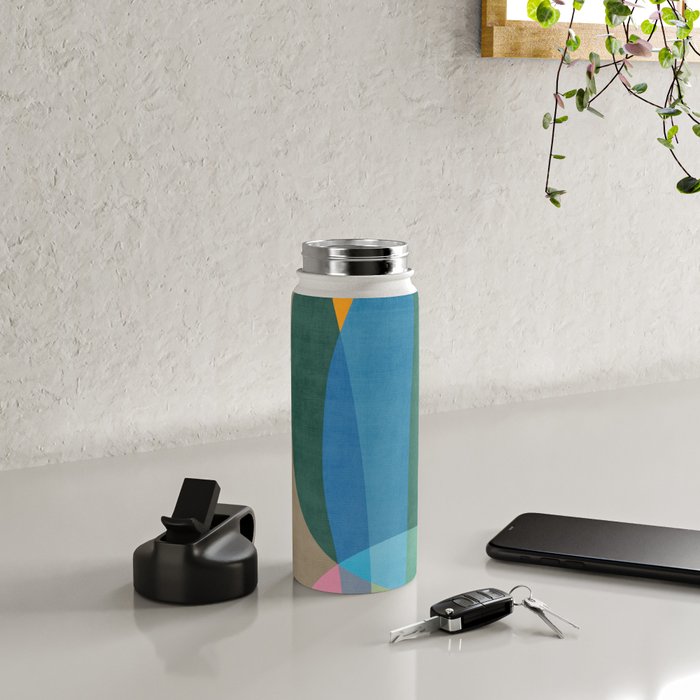 Colorful Bright Vibrant Modern Abstract Artwork Water Bottle Gallery Image 4