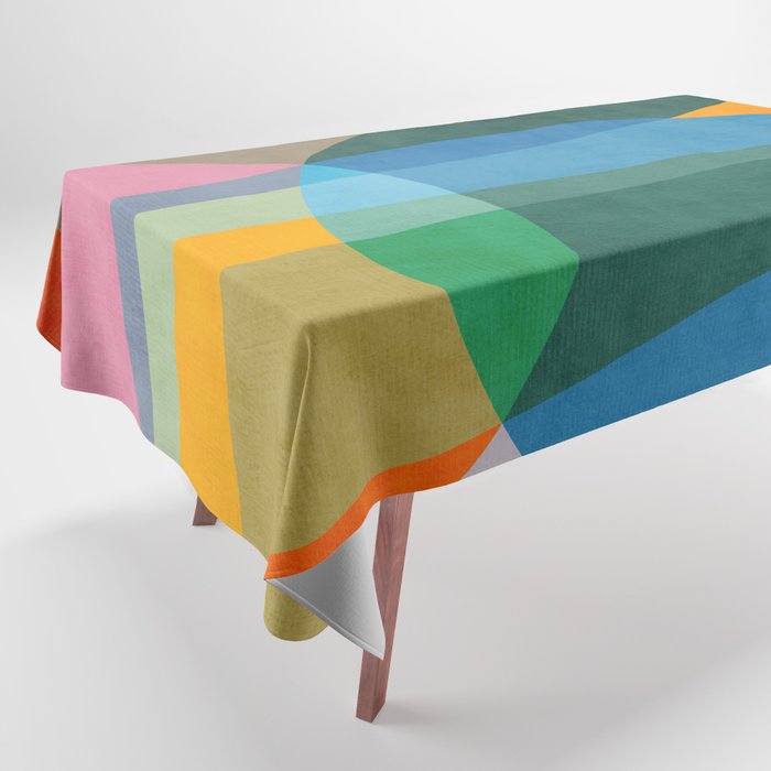 Colorful Bright Vibrant Modern Abstract Artwork Tablecloth Gallery Image 1