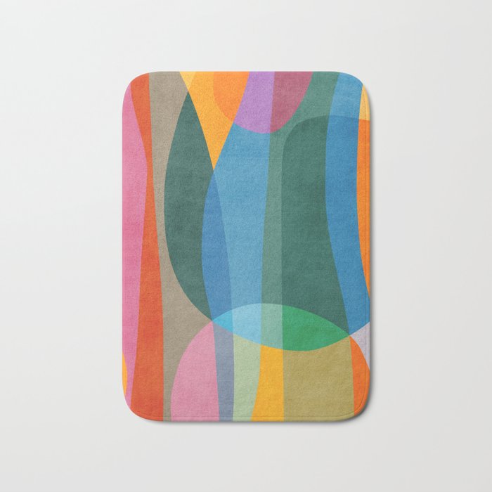 Colorful Bright Vibrant Modern Abstract Artwork Bath Mat Gallery Image 1