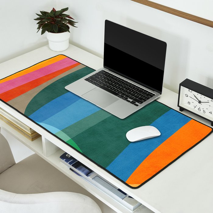 Colorful Bright Vibrant Modern Abstract Artwork Desk Mat Gallery Image 2