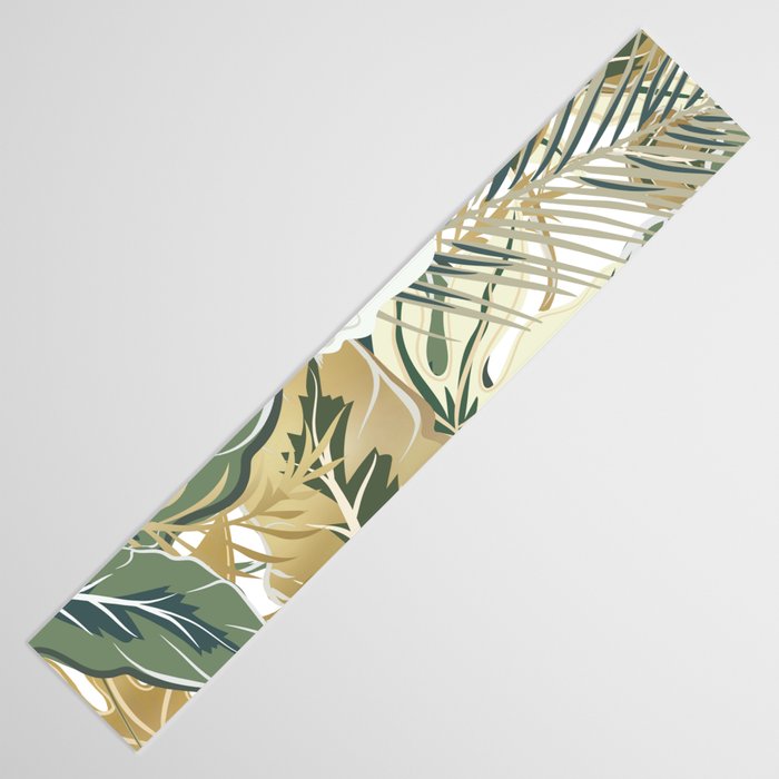 Wild Tropical Prints, Green and Gold Table Runner Gallery Image 3