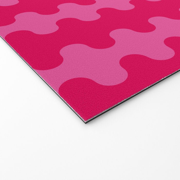 Hot Pink Ogee A-Go-Go Vivid Retro Pop Pattern Welcome Mat Gallery Image 2