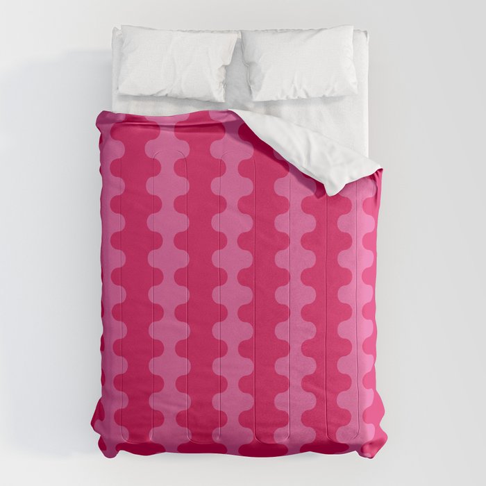 Hot Pink Ogee A-Go-Go Vivid Retro Pop Pattern Comforter Gallery Image 6