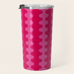 Hot Pink Ogee A-Go-Go Vivid Retro Pop Pattern Travel Mug Gallery Image 3