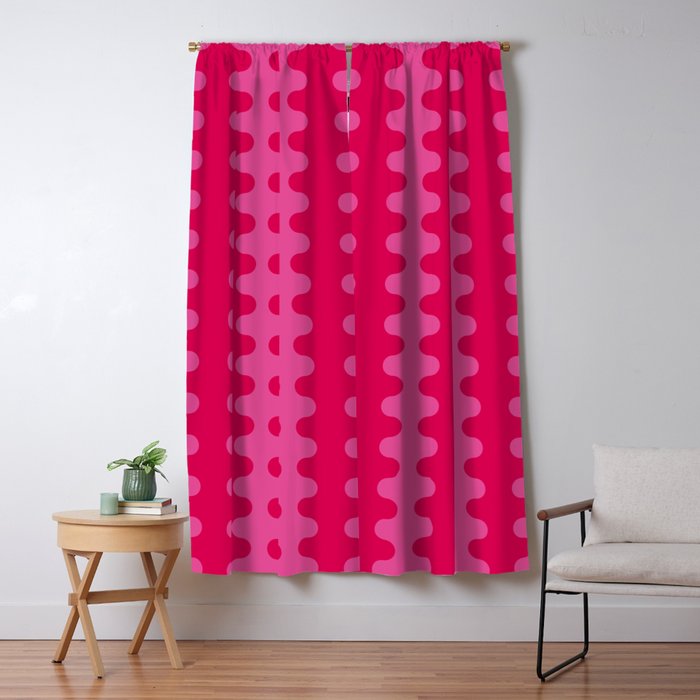 Hot Pink Ogee A-Go-Go Vivid Retro Pop Pattern Window Curtain Gallery Image 5