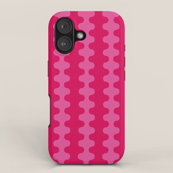Hot Pink Ogee A-Go-Go Vivid Retro Pop Pattern iPhone Case Gallery Image 1