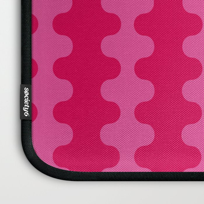 Hot Pink Ogee A-Go-Go Vivid Retro Pop Pattern Laptop Sleeve Gallery Image 3