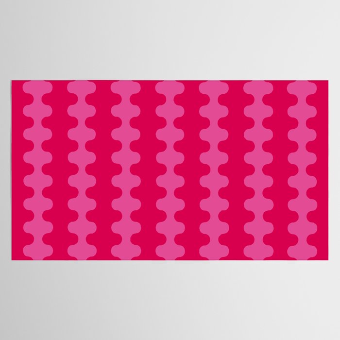 Hot Pink Ogee A-Go-Go Vivid Retro Pop Pattern Tablecloth Gallery Image 2