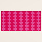 Hot Pink Ogee A-Go-Go Vivid Retro Pop Pattern Desk Mat Gallery Image 3