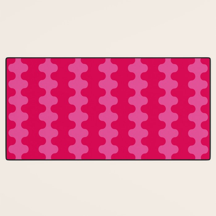 Hot Pink Ogee A-Go-Go Vivid Retro Pop Pattern Desk Mat Gallery Image 3