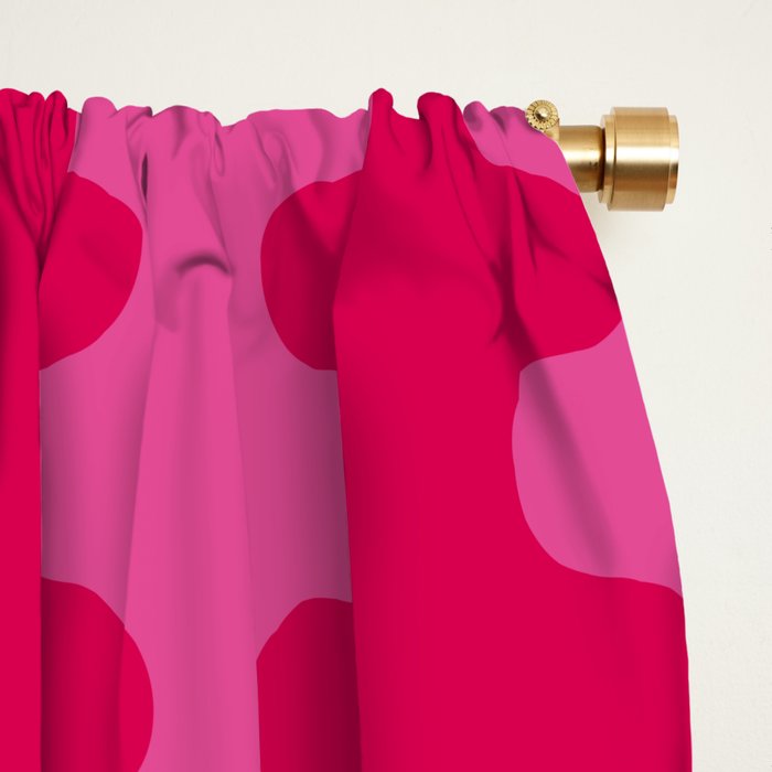 Hot Pink Ogee A-Go-Go Vivid Retro Pop Pattern Window Curtain Gallery Image 2