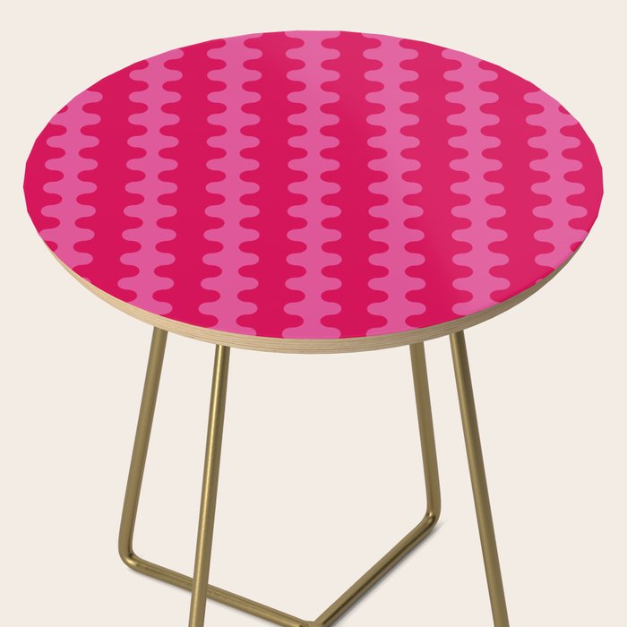 Hot Pink Ogee A-Go-Go Vivid Retro Pop Pattern Side Table Gallery Image 2