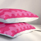 Hot Pink Ogee A-Go-Go Vivid Retro Pop Pattern Pillow Sham Gallery Image 3