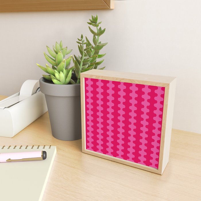 Hot Pink Ogee A-Go-Go Vivid Retro Pop Pattern Mini Art Print Gallery Image 2