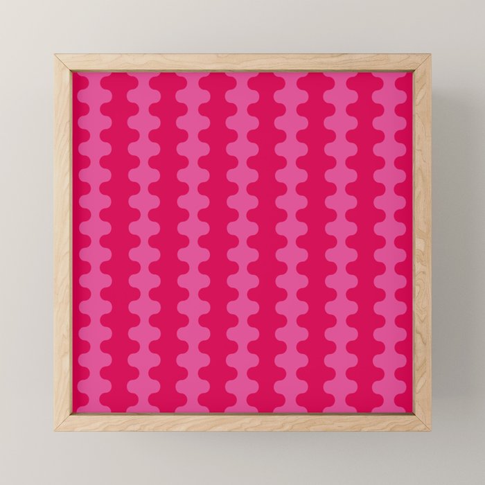 Hot Pink Ogee A-Go-Go Vivid Retro Pop Pattern Mini Art Print Gallery Image 1