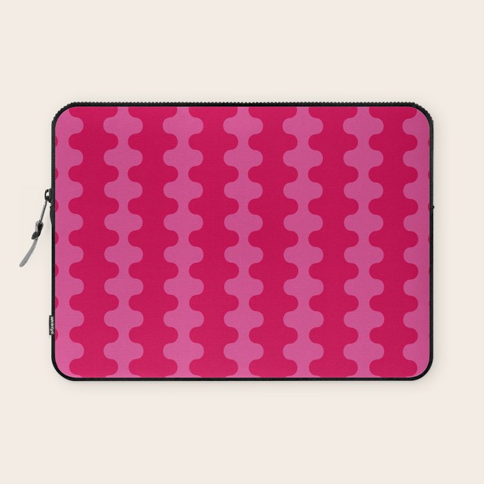 Hot Pink Ogee A-Go-Go Vivid Retro Pop Pattern Laptop Sleeve Gallery Image 1