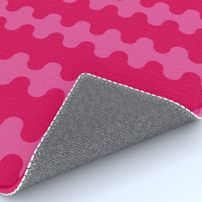 Hot Pink Ogee A-Go-Go Vivid Retro Pop Pattern Rug Gallery Image 4