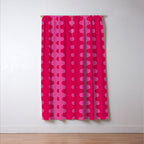 Hot Pink Ogee A-Go-Go Vivid Retro Pop Pattern Window Curtain Gallery Image 3